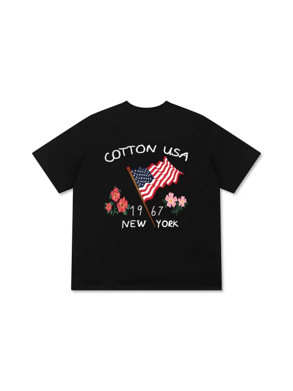 Áo Thun Relaxed Fit USA Floral Cotton USA - Hình ảnh 9