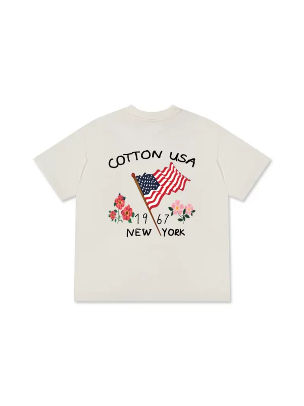 Áo Thun Relaxed Fit USA Floral Cotton USA - Hình ảnh 7