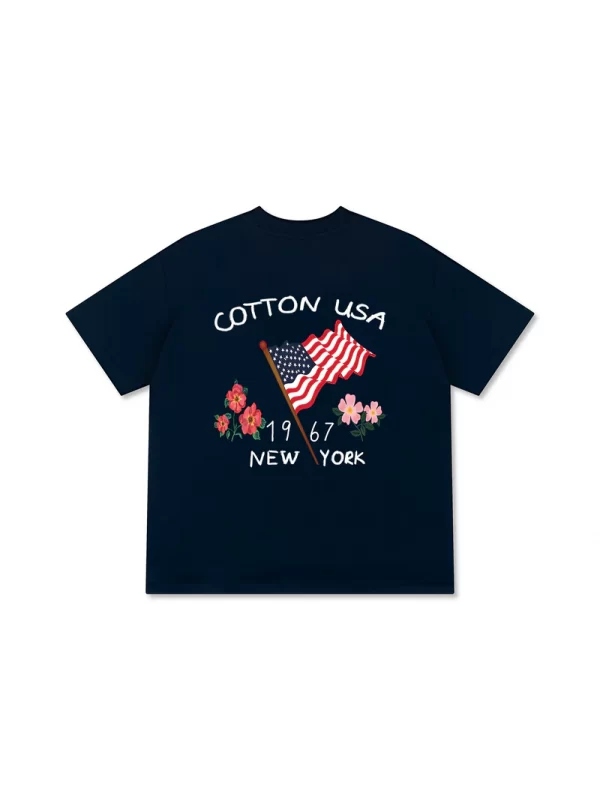 Áo Thun Relaxed Fit USA Floral Cotton USA