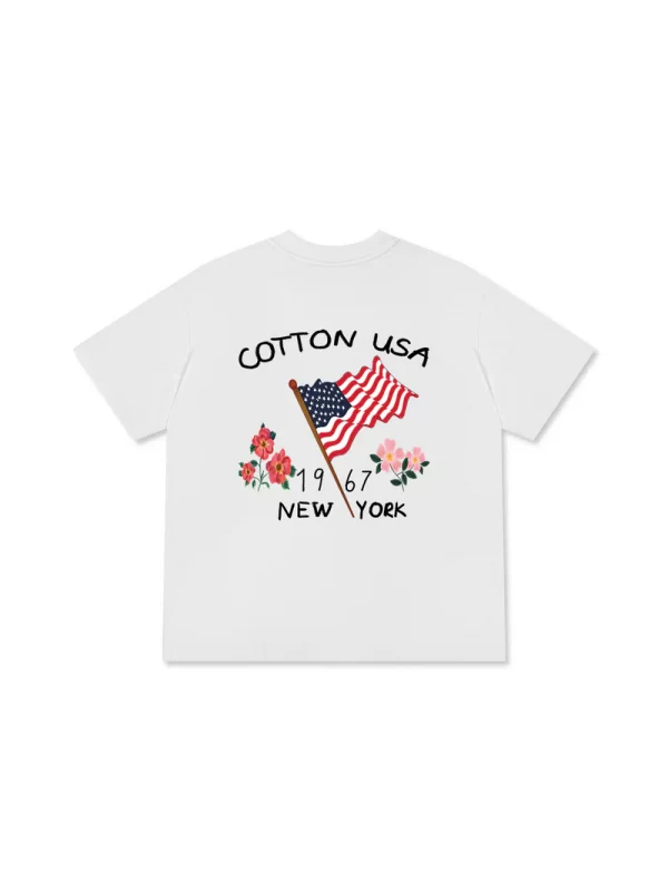 Áo Thun Relaxed Fit USA Floral Cotton USA - Hình ảnh 3
