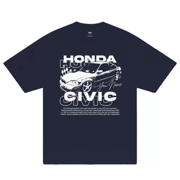 Custom Car Honda Civic Vintage T-Shirt - Hình ảnh 6