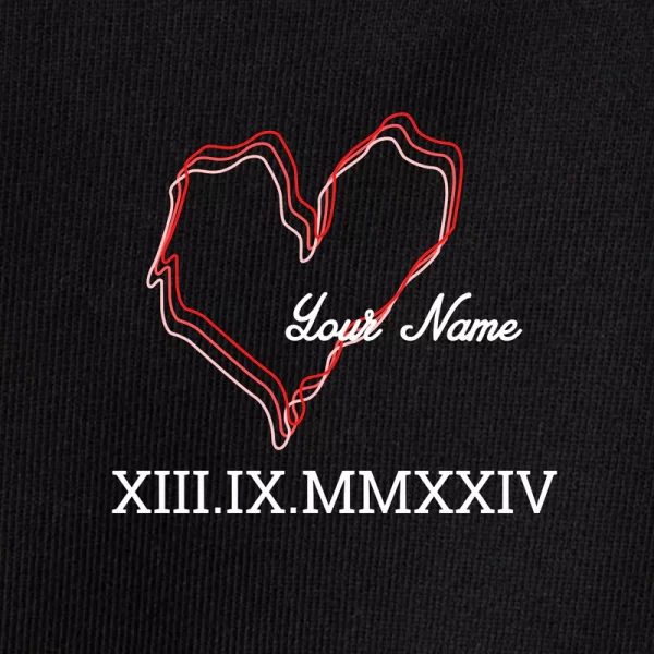 Custom Couple Heart And Number T-Shirt - Hình ảnh 11