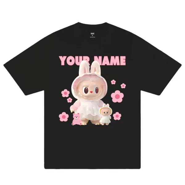 Custom Couple Labubu Flower T-Shirt - Hình ảnh 11