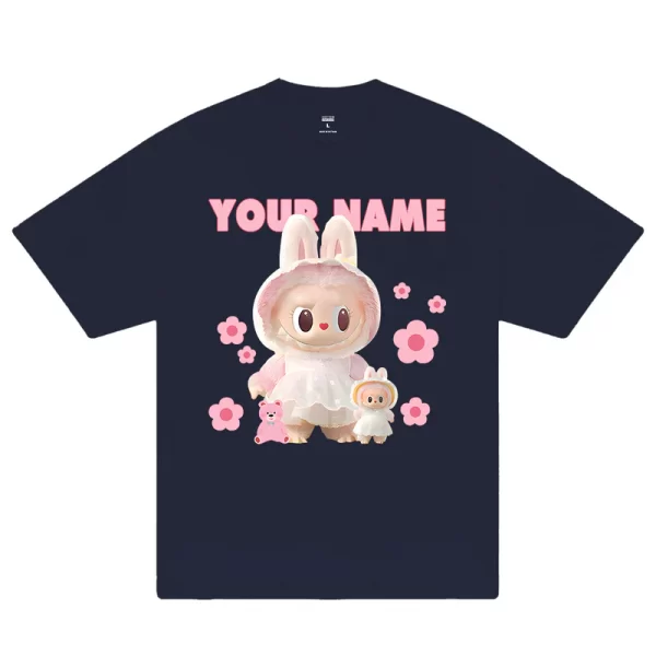 Custom Couple Labubu Flower T-Shirt - Hình ảnh 10