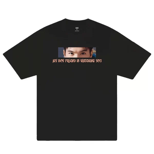 Custom Couple My Boyfriend Girlfriend Is Watching You T-Shirt - Hình ảnh 12