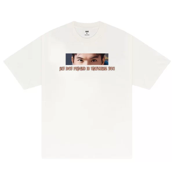 Custom Couple My Boyfriend Girlfriend Is Watching You T-Shirt - Hình ảnh 10