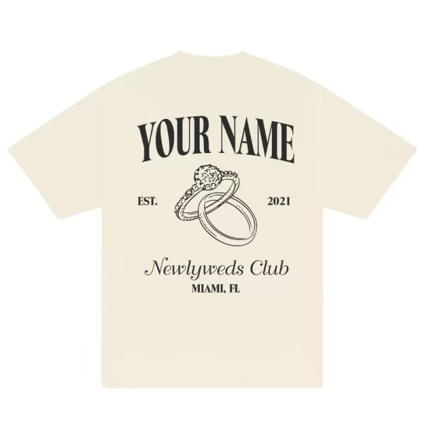 Custom Couple Newlyweds Club T-Shirt - Hình ảnh 10