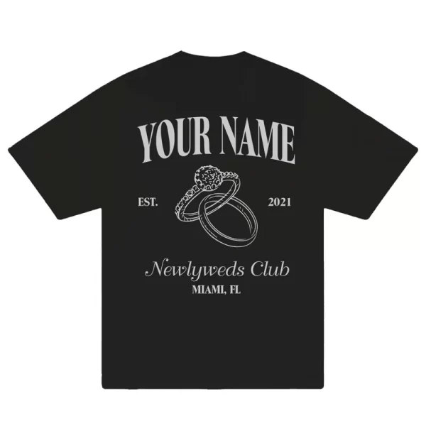 Custom Couple Newlyweds Club T-Shirt - Hình ảnh 8