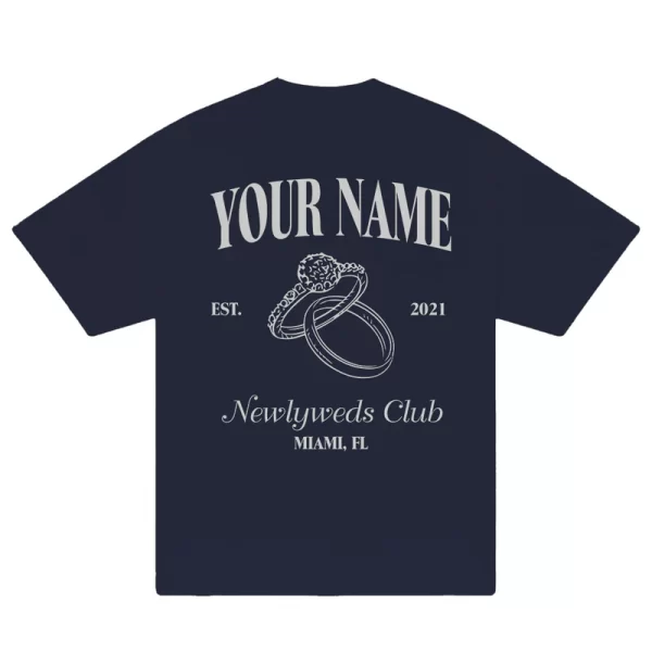 Custom Couple Newlyweds Club T-Shirt - Hình ảnh 5