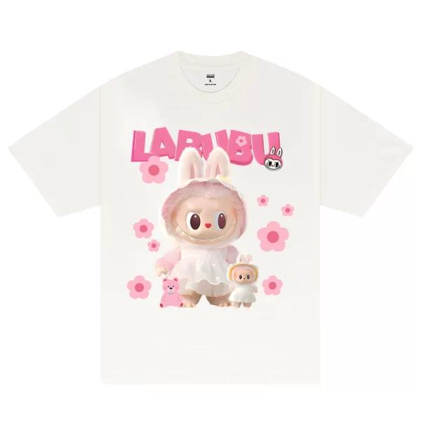 Labubu Cute Pink Flower T-Shirt - Hình ảnh 4