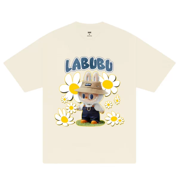 Labubu With Daisy Flower T-Shirt - Hình ảnh 7