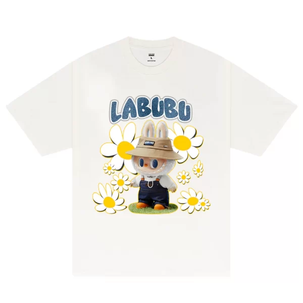 Labubu With Daisy Flower T-Shirt - Hình ảnh 4
