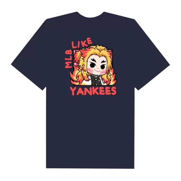 MLB Anime Demon Slayer Rengoku Like Yankees T-Shirt - Hình ảnh 8