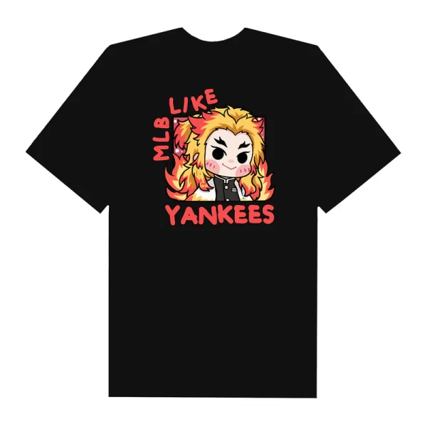 MLB Anime Demon Slayer Rengoku Like Yankees T-Shirt - Hình ảnh 6