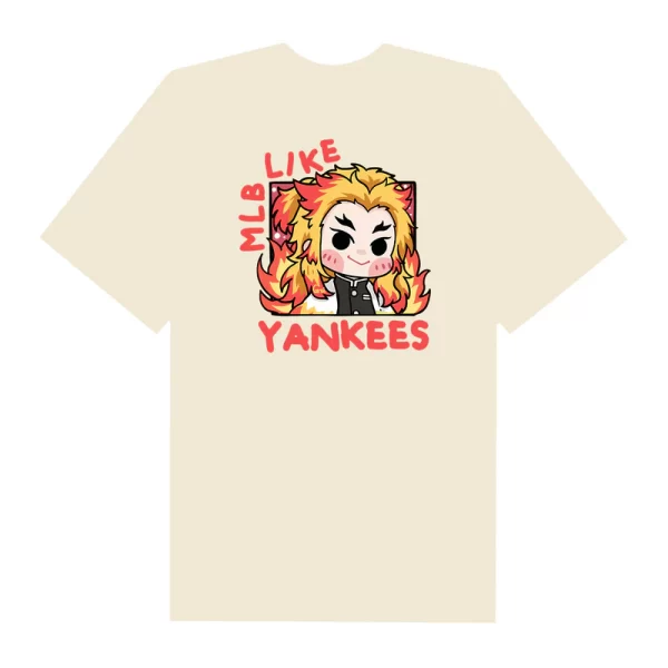MLB Anime Demon Slayer Rengoku Like Yankees T-Shirt - Hình ảnh 4