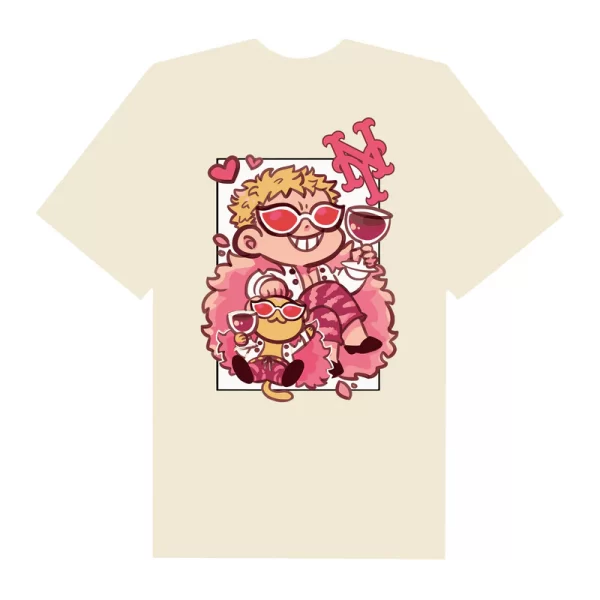 MLB Anime One Piece DoFlamigo NY Mets T-Shirt - Hình ảnh 3