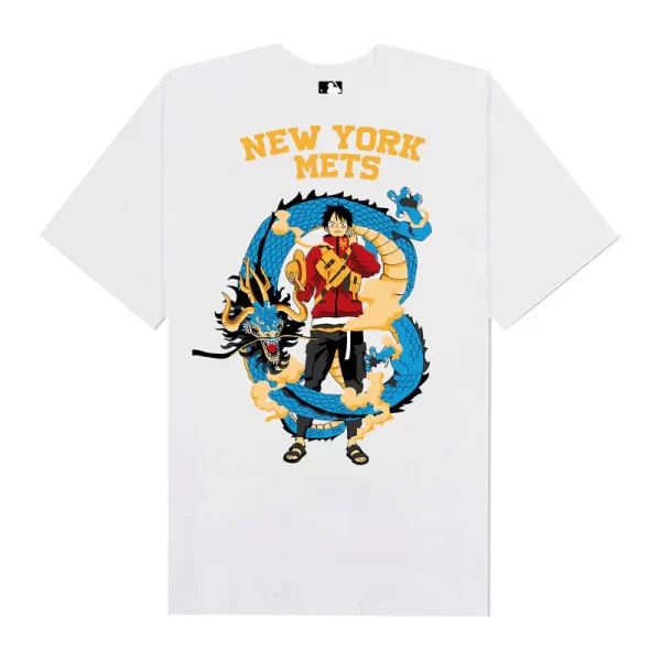 MLB Anime One Piece Luffy NY T-Shirt - Hình ảnh 4