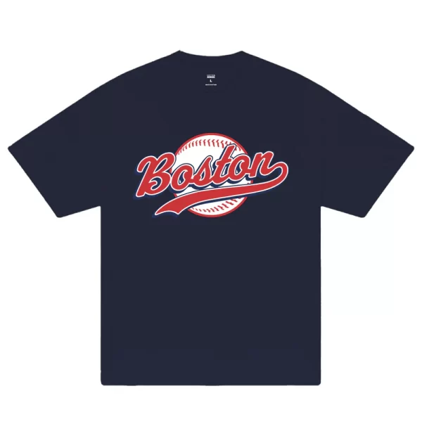 MLB Boston Red Blue Baseball T-Shirt - Hình ảnh 4