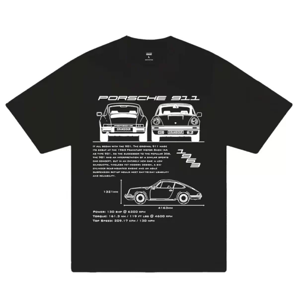 Porsche 911 Blueprint T-Shirt - Hình ảnh 8
