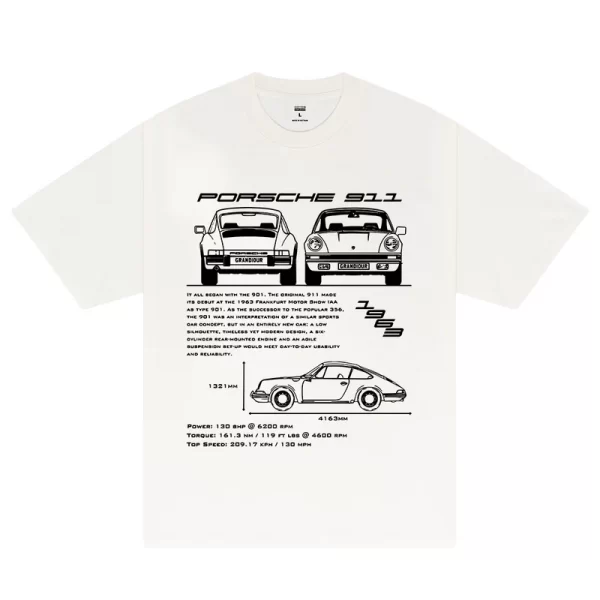 Porsche 911 Blueprint T-Shirt - Hình ảnh 6