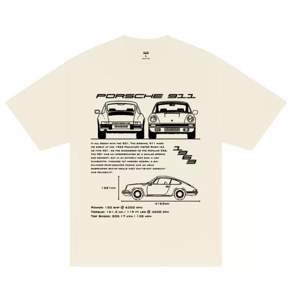 Porsche 911 Blueprint T-Shirt - Hình ảnh 4
