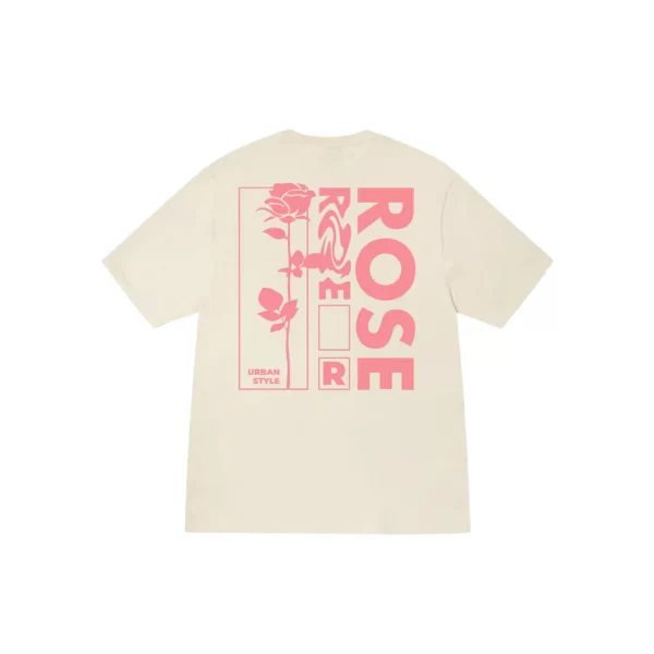 Stussy Floral Pink Rose T-Shirt - Hình ảnh 2