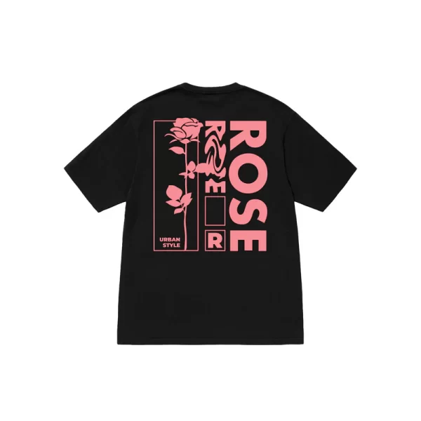 Stussy Floral Pink Rose T-Shirt